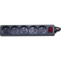 DEXLAN Multiprise 5 prises avec interrupteur noire - 4,0 m