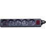 DEXLAN Multiprise 5 prises avec interrupteur noire - 4,0 m