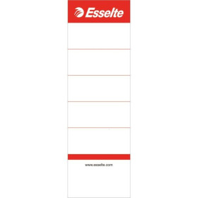 Etiquettes carton pour classeurs a levier plastique 75 mm Esselte, Blanc
