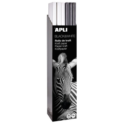 PRES. PAPIER KRAFT 1X3M BLACK&WHITE 30U