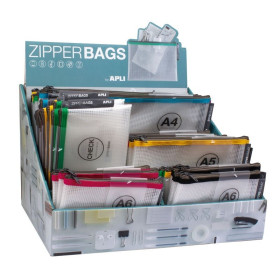 PRES. ZIPPER BAGS COL ASSORT 80U.
