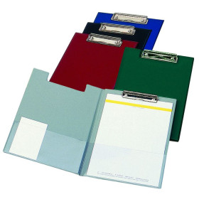PORTE BLOC A4 DOUBLE PINCE EN HAUT PVC ASSORTI