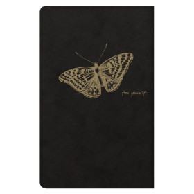 Flying Spirit Black carnet piqûre textile 7,5x12cm 48p ligné motifs assortis pap