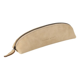 Flying Spirit trousse cuir vieilli Beige Triangulaire 18x4x4cm