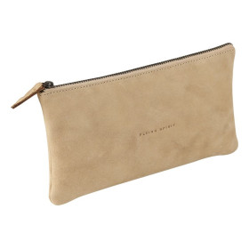 Flying Spirit trousse cuir vieilli Beige Plate 22x11cm