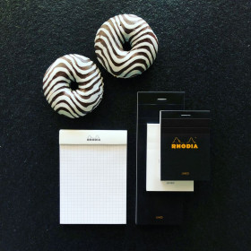 Bloc agrafé Rhodia BLACK N°10 5,2x7,5cm 80f ligné 80g