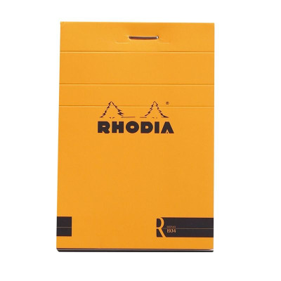Bloc agrafé Rhodia le R ORANGE N°11 7,2x10,5cm 70f ligné 90g