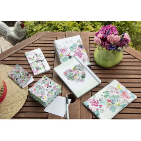 Blooming, Carnet piqué, 7,5 x 12 cm, 48 pages, uni, assortis en présentoir de 36