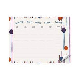 Punchy line, Semainier, bloc encollé en entête, 55 feuilles détacheables, 30 x 4