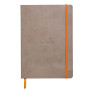 Rhodiarama carnet souple TAUPE A5 160p ligné pap. ivoire 90g ferm. élast.