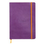 Rhodiarama carnet souple VIOLET A5 160p ligné pap. ivoire 90g ferm. élast.