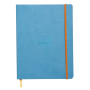 Rhodiarama carnet souple TURQUOISE 19x25cm 160p ligné pap. ivoire 90g ferm. élas