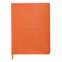 Rhodiarama carnet souple TANGERINE 19x25cm 160p ligné pap. ivoire 90g ferm. élas
