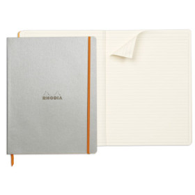 Rhodiarama cahier souple SILVER A4+ 160p ligné papier ivoire 90g
