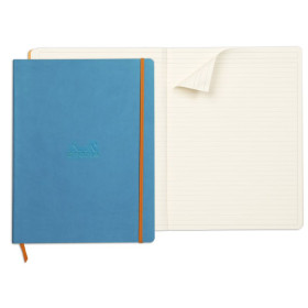 Rhodiarama cahier souple TURQUOISE A4+ 160p ligné papier ivoire 90g