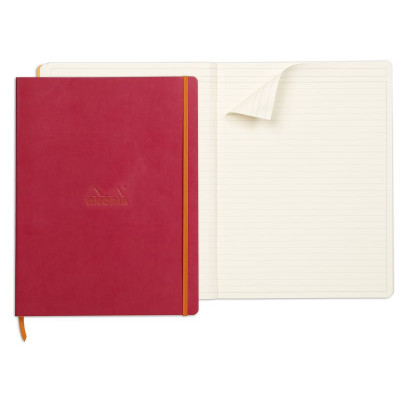 Rhodiarama cahier souple FRAMBOISE A4+ 160p ligné papier ivoire 90g