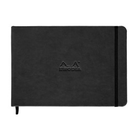 Webnotebook BLACK A5 paysage 192p uni papier ivoire 90g ferm. élast.