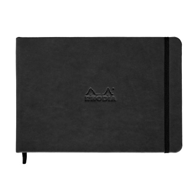 Webnotebook BLACK A5 paysage 192p uni papier ivoire 90g ferm. élast.