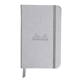 Webnotebook SILVER 9x14cm 192p dot papier ivoire 90g fermeture élastique