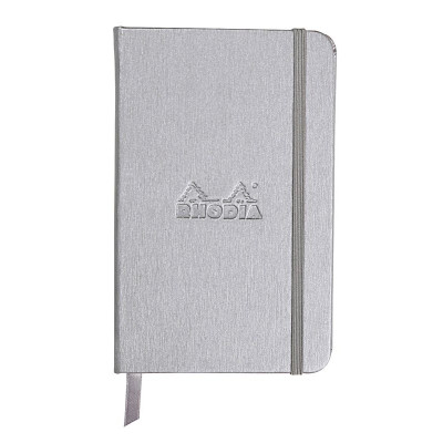 Webnotebook SILVER 9x14cm 192p dot papier ivoire 90g fermeture élastique