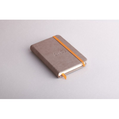 Rhodiarama carnet RR 9x14cm TAUPE 192p ligné pap. ivoire 90g ferm. élast.