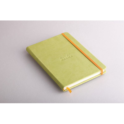Rhodiarama carnet RR A5 ANIS 192p ligné pap. ivoire 90g ferm. élast.