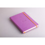Rhodiarama carnet RR A5 LILAS 192p ligné pap. ivoire 90g ferm. élast.