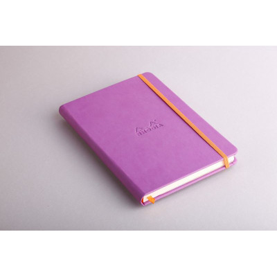 Rhodiarama carnet RR A5 LILAS 192p ligné pap. ivoire 90g ferm. élast.