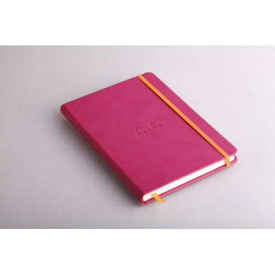 Rhodiarama carnet RR A5 FRAMBOISE 192p ligné pap. ivoire 90g ferm. élast.
