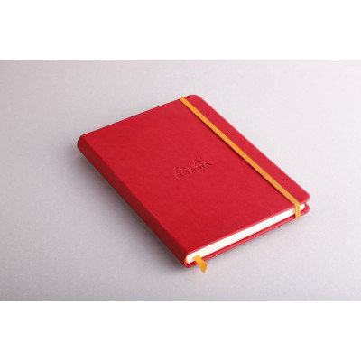 Rhodiarama carnet RR A5 COQUELICOT 192p ligné pap. ivoire 90g ferm. élast.