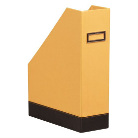 Rhodiarama porte-revues simili cuir italien ORANGE 10x25x31cm