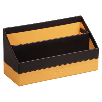 Rhodiarama porte-courrier simili cuir italien BLACK 25x10x14cm