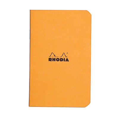 Carnet piqué ORANGE Rhodia Classic 7,5x12cm 48p Q.5x5 non détachables 80g