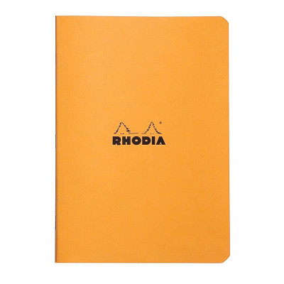 Cahier piqué ORANGE Rhodia Classic 14,8x21cm 96p Q.5x5 non détachables 80g