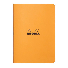 Cahier piqué ORANGE Rhodia Classic 14,8x21cm 96p ligné non détachables 80g