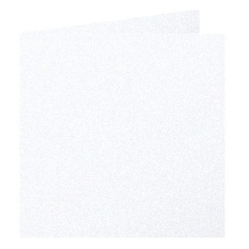 Paquet de 25 cartes pliée Pollen 135x135 blanc irisé