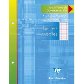 Feuillets mobiles s/étui 17x22cm 200p séyès