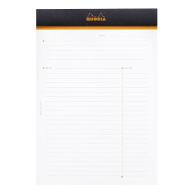 Meeting Pad - bloc agrafé Rhodia BLACK N°16 A5 80f pré-imprimés détach. pap. 80g