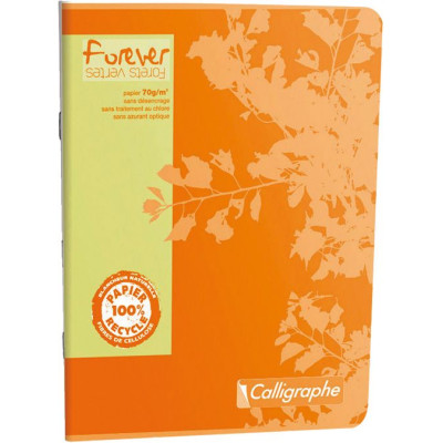 FOREVER, Cahier piqué 17x22 96p séyès 70g recyclé