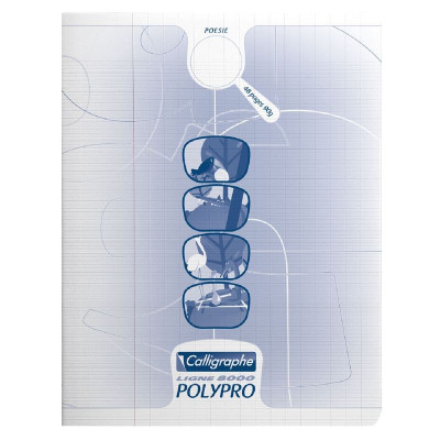 8000 POLYPRO, POESIE & CHANT Cahier piqué incolore 17x22cm 48p R°séyèsV°uni 90g