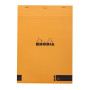 Bloc agrafé Rhodia le R ORANGE N°18 21x29,7cm 70f ligné 90g