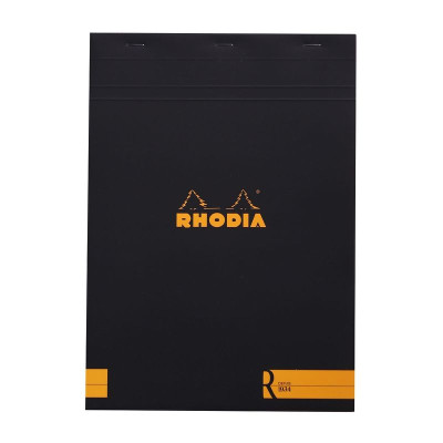 Bloc agrafé Rhodia le R BLACK N°18 21x29,7cm 70f ligné 90g