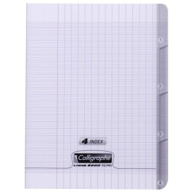 8000 POLYPRO, 4 INDEX Cahier piqué incolore 17x22cm 140p séyès 90g