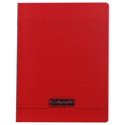 8000 POLYPRO, Cahier piqué rouge 17x22cm 140p séyès 90g
