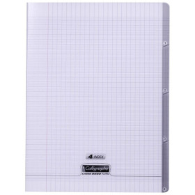 8000 POLYPRO, 4 INDEX Cahier piqué incolore 24x32cm 140p séyès 90g