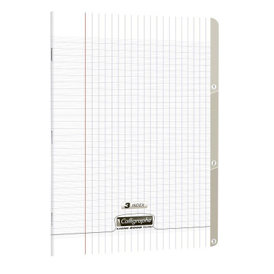 8000 POLYPRO, 3 INDEX Cahier piqué incolore A4 96p séyès 90g