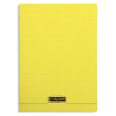 8000 POLYPRO, Cahier piqué jaune 21x29,7cm 96p Q.5x5 90g
