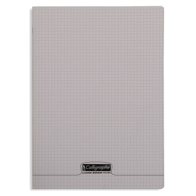 8000 POLYPRO, Cahier piqué gris 21x29,7cm 96p Q.5x5 90g