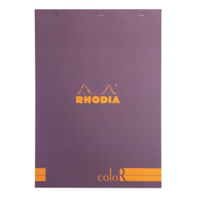 Bloc agrafé Rhodia coloR VIOLET N°18 21x29,7cm 70f ligné 90g