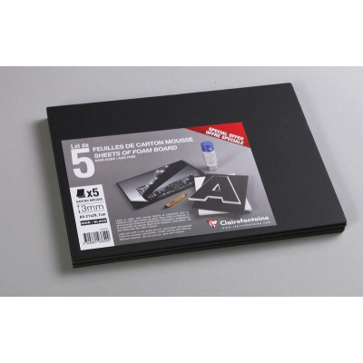 Lot 5F Cart.mousse 3mm A4 Noir